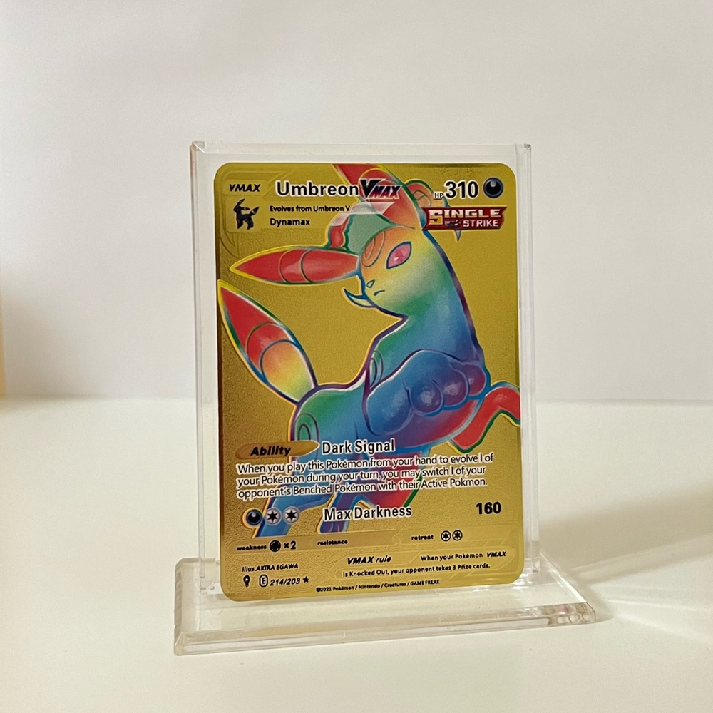 Pokemon Umbreon 214/203 METAL GOLD CARD Collectible/Gift/Fan Art
